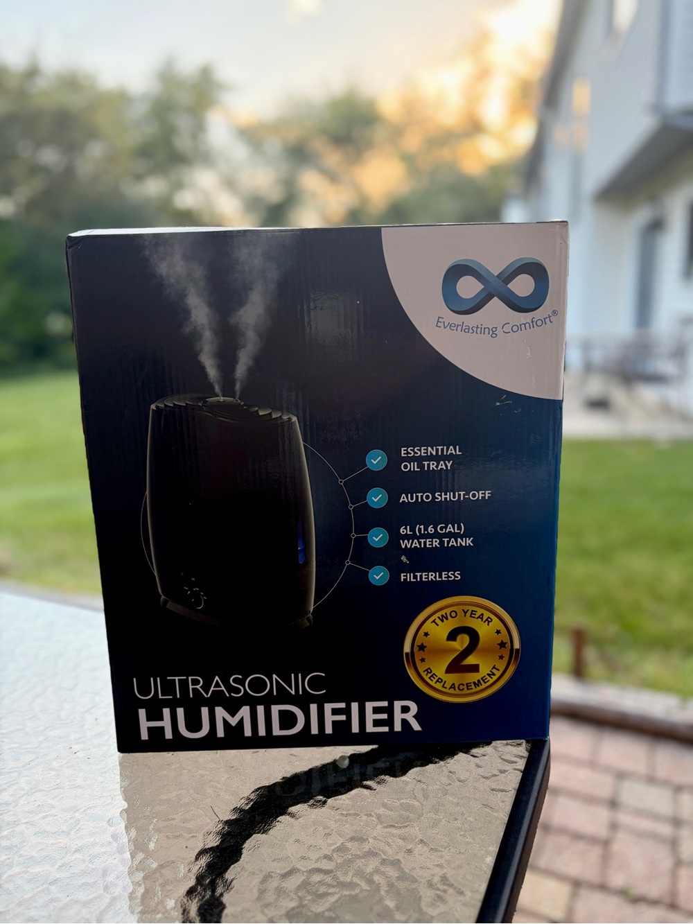 Black Ultrasonic Humidifier – 6L Filterless Humidifier